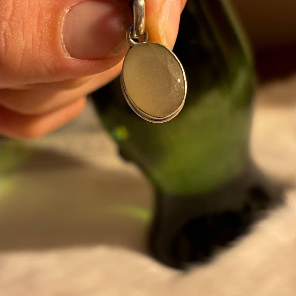 milky aquamarine silver 925 pendant